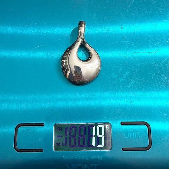 Vintage Zina Sterling Silver Twist Pendant Stylized Slide Infinity Pendant - Picture 9 of 9